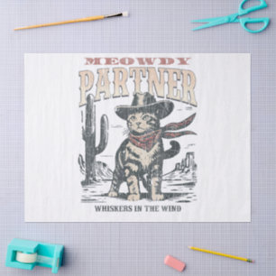 Meowdy Partner Cowboy Cat Tissue Paper