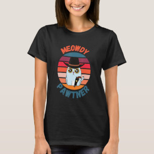 Meowdy Pawtner Texan Cat Meme Cat Mashup T-Shirt