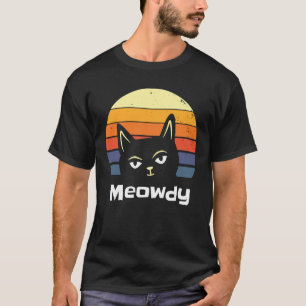 Meowdy Saying Mashup Meow and Howdy Cat T-Shirt