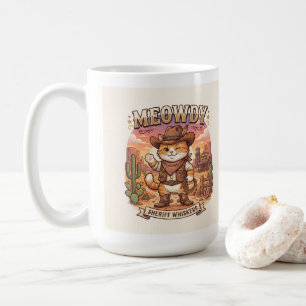 Meowdy Sheriff Whiskers Cute Cowboy Cat Coffee Mug