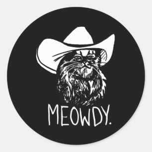 Meowdy Texas Cat Meme Classic Round Sticker