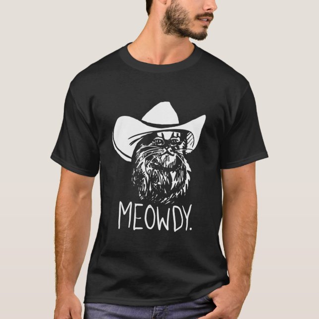 Meowdy Texas Cat Meme T-Shirt (Front)