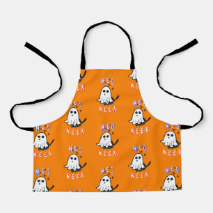 Meoween Ghost Kitten 31 Cat USA October Halloween Apron