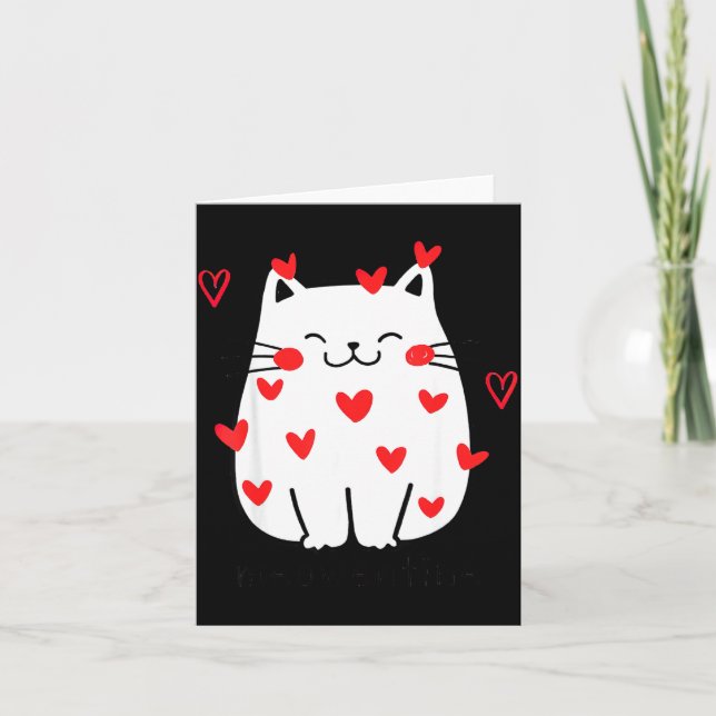 Meowentine Cute Cat Valentines Day Men Women Cat D Card (Front)
