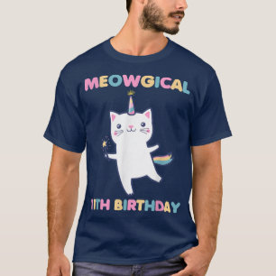 Meowgical 11th Birthday Kitty 11 Year Old Funny Ca T-Shirt