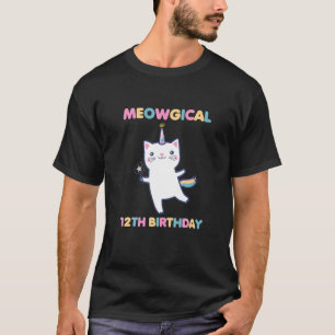 Meowgical 12h Birthday Kitty 12 Year Old Cat T-Shirt