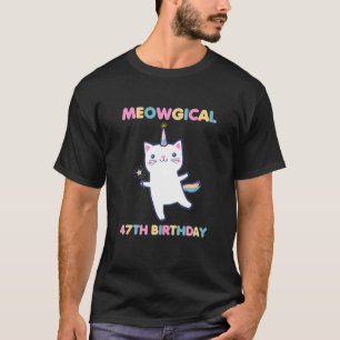Meowgical 47h Birthday Kitty 47 Year Old Cat T-Shirt