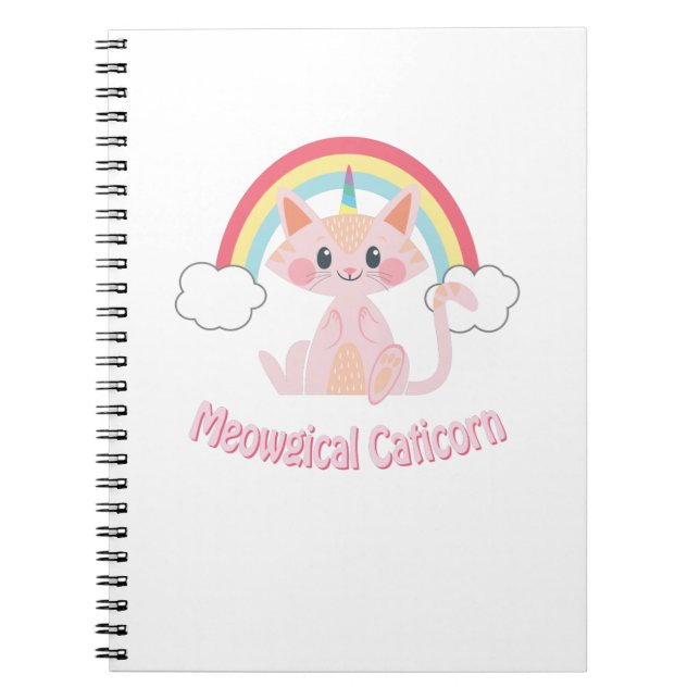 Meowgical Caticorn Kittycorn Notebook (Front)
