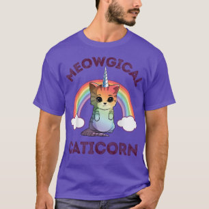 Meowgical Caticorn T shirt Cat Unicorn Girls Women
