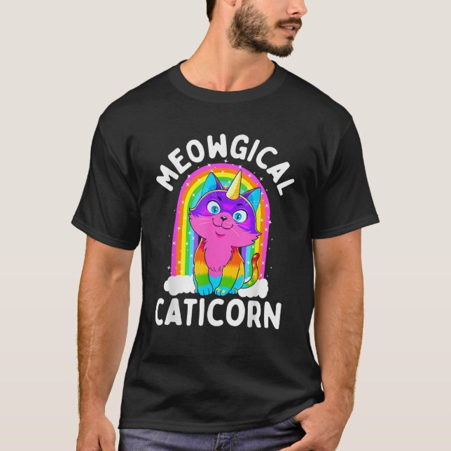 Meowgical Caticorn Unicorn Cat Girls Women Kittyco T-Shirt (Front)