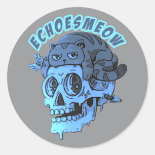 meowgical classic round sticker