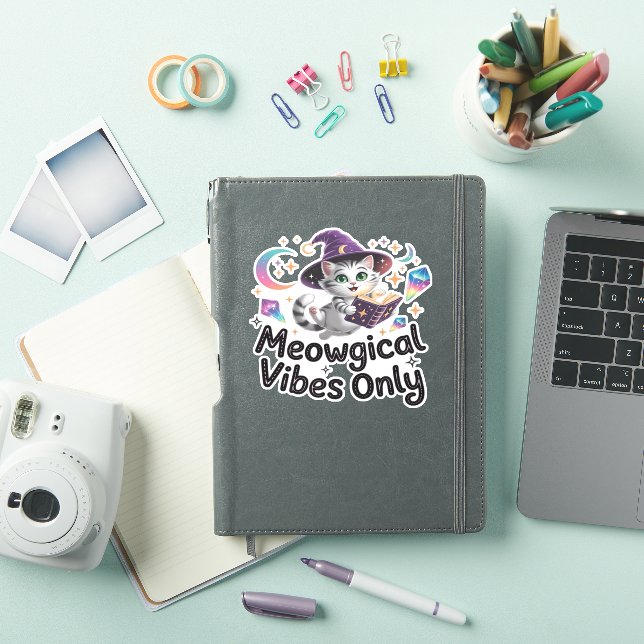 Meowgical Vibes Only, Floating Kawaii Witch Cat Ov (iPad Cover)