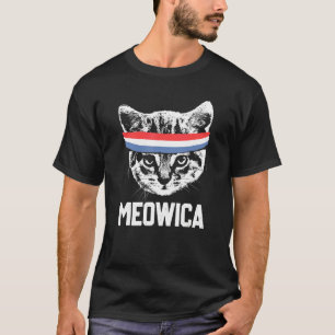 Meowica 4th July Pawtriotic Kitty Merica Cat Us Fl T-Shirt