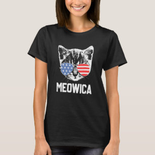 Meowica 4th July Pawtriotic Kitty Merica Cat Us Fl T-Shirt