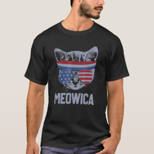 Meowica 4th July Pawtriotic Kitty Merica Cat Us Fl T-Shirt