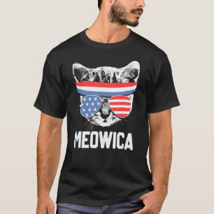 Meowica 4th July Pawtriotic Kitty Merica Cat Us Fl T-Shirt