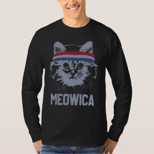 MEOWICA 4th July Pawtriotic Kitty Merica Cat US Fl T-Shirt