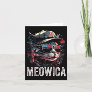 Meowica 4th Of July Cat American Flag America Usa  Card