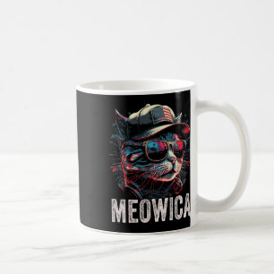 Meowica 4th Of July Cat American Flag America Usa  Coffee Mug