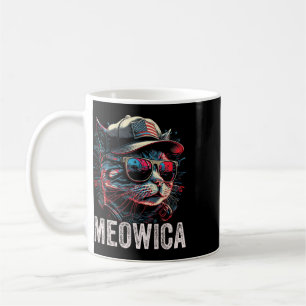Meowica 4th Of July Cat American Flag America Usa Coffee Mug