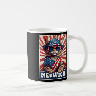 Meowica 4th Of July Cat American Flag Cat Funny 4t Coffee Mug