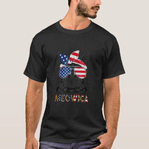 Meowica 4th Of July Cat American Flag Patriotic Ca T-Shirt