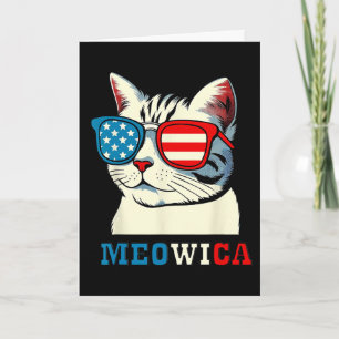 Meowica 4th Of July Cat Sungles American Usa Flag Card