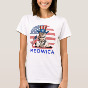Meowica 4th Of July Patriotic American Cat T-Shirt