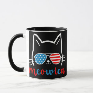 Meowica American Cat Sunglasses 4th Of July Cats Mug