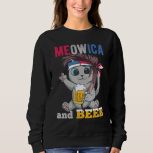 Meowica American Patriotic Mullet Cat Celebrating Sweatshirt