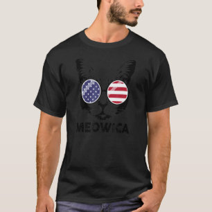 Meowica American Sunglasses Cat T-Shirt