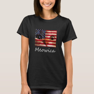 Meowica Cat 4 H Of July America Usa Flag T-Shirt