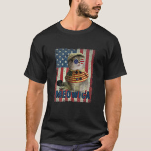 Meowica Cat 4 H Of July Cats American Flag Merica T-Shirt