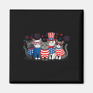 Meowica cat 4th of july american flag patriotic magnet