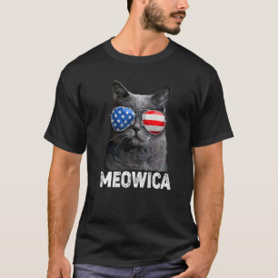 Meowica Cat 4th Of July Merica Men Usa American Fl T-Shirt