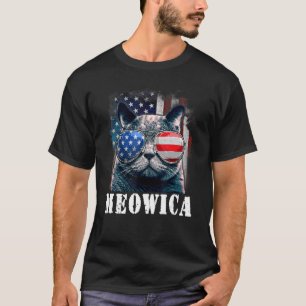 Meowica Cat 4th of July Merica Men Women USA Ameri T-Shirt