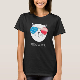 Meowica Cat 4th Of July Merica Men Women Usa Ameri T-Shirt
