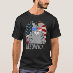 Meowica Cat 4th Of July Merica Usa Cats American F T-Shirt