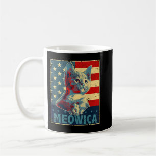 Meowica Cat 4th of July Patriotic American Flag Gi Coffee Mug