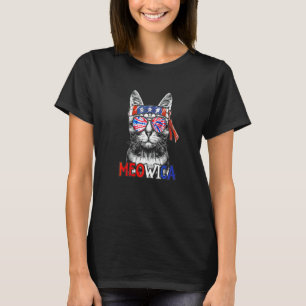 Meowica Cat 4th Of July Tie Dye Cat Mum Cat T-Shirt