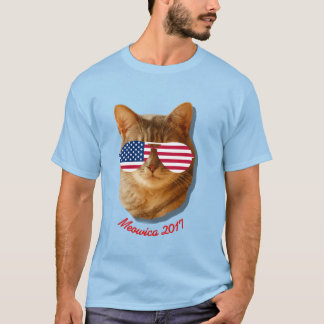 Meowica Cat American Flag T T-Shirt