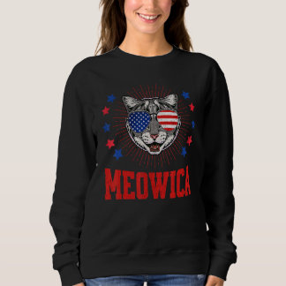 Meowica Cat Americat Merica Usa Flag Sunglasses 4t Sweatshirt