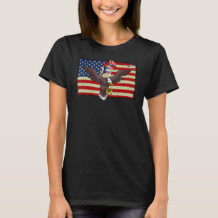 Meowica Cat Bald Eagle 4h Of July Patriotic Americ T-Shirt