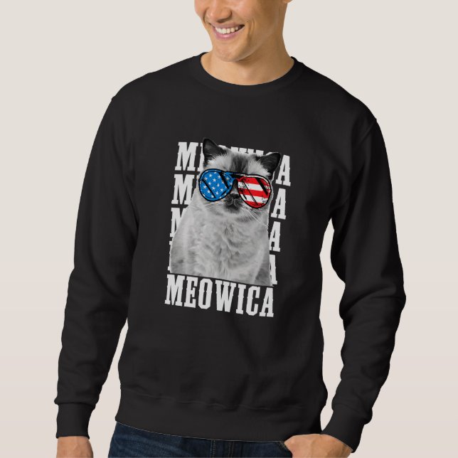 Meowica Cat Eagle American Symbol Usa Patriotic Pr Sweatshirt (Front)