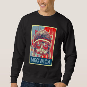Meowica Cat Mullet 4th Of July Hope Poster Art Us Sweatshirt