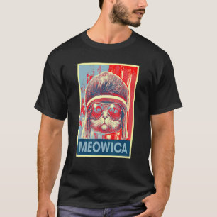 Meowica Cat Mullet 4th Of July Hope Poster Art Us  T-Shirt