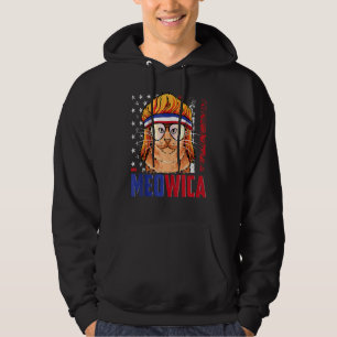 Meowica Cat Mullet American Flag Patriotic 4th Of Hoodie