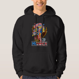 Meowica Cat Riding Eagle 4th Of July Patriotic Ame Hoodie
