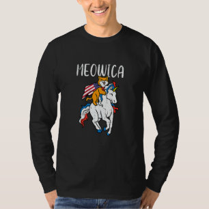 Meowica Cat Unicorn 4th Of July Patriotic Toddler T-Shirt