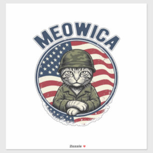 Meowica Patriotic Cat Vintage Engraving Shirt Desi